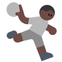 Person Playing Handball: Dark Skin Tone