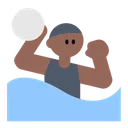 Person Playing Water Polo: Medium-Dark Skin Tone