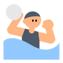 Person Playing Water Polo: Medium-Light Skin Tone
