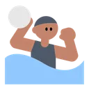 Person Playing Water Polo: Medium Skin Tone