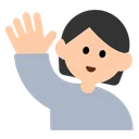 손을 드는 사람: 밝은 피부 톤