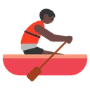 Person Rowing Boat: Dark Skin Tone