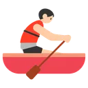 Person Rowing Boat: Light Skin Tone