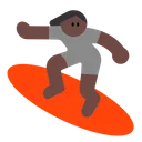Person Surfing: Dark Skin Tone