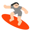 Person Surfing: Light Skin Tone