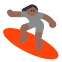 Person Surfing: Medium-Dark Skin Tone