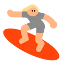 Person Surfing: Medium-Light Skin Tone