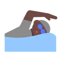 Person Swimming: Dark Skin Tone
