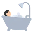 Person Taking Bath: Light Skin Tone