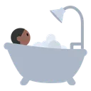 Person Taking Bath: Medium-Dark Skin Tone