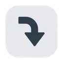 Arrow Pointing Rightwards Then Curving Downwards