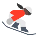 Snowboarder: Dark Skin Tone