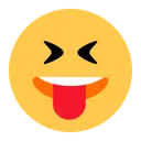 혀로 얼굴을 찡그리는 얼굴