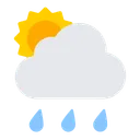 White Sun Behind Cloud with Rain