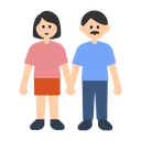 Woman and Man Holding Hands: Light Skin Tone