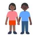 Woman and Man Holding Hands: Medium-Dark Skin Tone, Dark Skin Tone