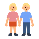 Woman and Man Holding Hands: Medium-Light Skin Tone