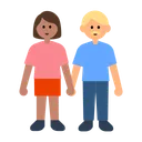 Woman and Man Holding Hands: Medium Skin Tone, Medium-Light Skin Tone