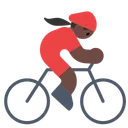 Woman Biking: Dark Skin Tone