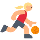 Woman Bouncing Ball: Medium-Light Skin Tone