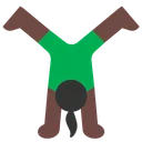 Woman Cartwheeling: Dark Skin Tone