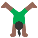 Woman Cartwheeling: Medium-Dark Skin Tone