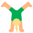 Woman Cartwheeling: Medium-Light Skin Tone