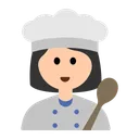여성 요리사: 밝은 피부 톤