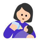 아기에게 젖을 먹이는 여성: 밝은 피부 톤