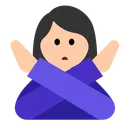 아니오 제스처를 취하는 여성: 밝은 피부 톤