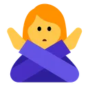 아니오 제스처를 취하는 여성