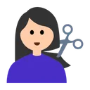 머리를 자르는 여성: 밝은 피부 톤