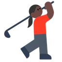 Woman Golfing: Dark Skin Tone