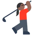 Woman Golfing: Medium-Dark Skin Tone