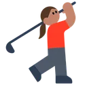 Woman Golfing: Medium Skin Tone