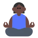 Woman in Lotus Position: Dark Skin Tone