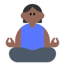 Woman in Lotus Position: Medium-Dark Skin Tone