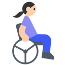 Woman in Manual Wheelchair: Light Skin Tone