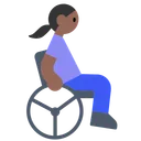 Woman in Manual Wheelchair: Medium-Dark Skin Tone