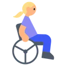 Woman in Manual Wheelchair: Medium-Light Skin Tone