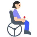 Woman in Motorized Wheelchair: Light Skin Tone
