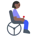 Woman in Motorized Wheelchair: Medium-Dark Skin Tone