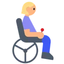 Woman in Motorized Wheelchair: Medium-Light Skin Tone