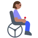 Woman in Motorized Wheelchair: Medium Skin Tone