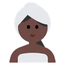 Woman in Steamy Room: Dark Skin Tone