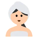 Woman in Steamy Room: Light Skin Tone