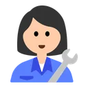 여성 정비사: 밝은 피부 톤