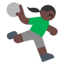 Woman Playing Handball: Dark Skin Tone