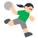 Woman Playing Handball: Light Skin Tone
