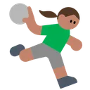 Woman Playing Handball: Medium Skin Tone